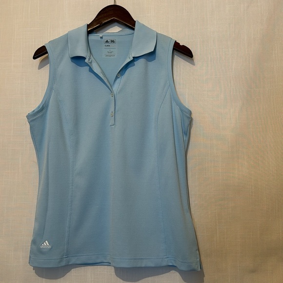 Adidas Ultimate365 Sleeveless Light Blue Golf Polo NWOT Lg - Picture 2 of 6